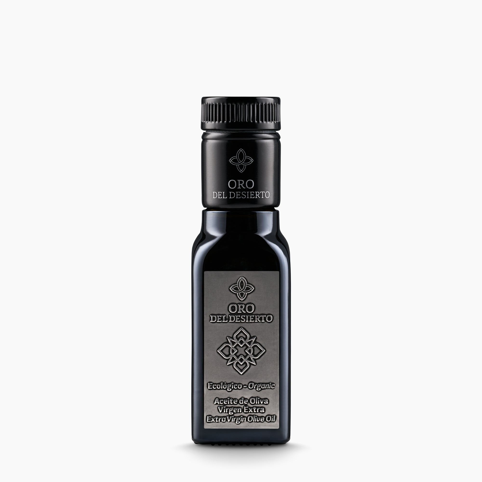 Oro del Desierto Organic Coupage extra virgin olive oil from Spain in a 100 ml bottle.