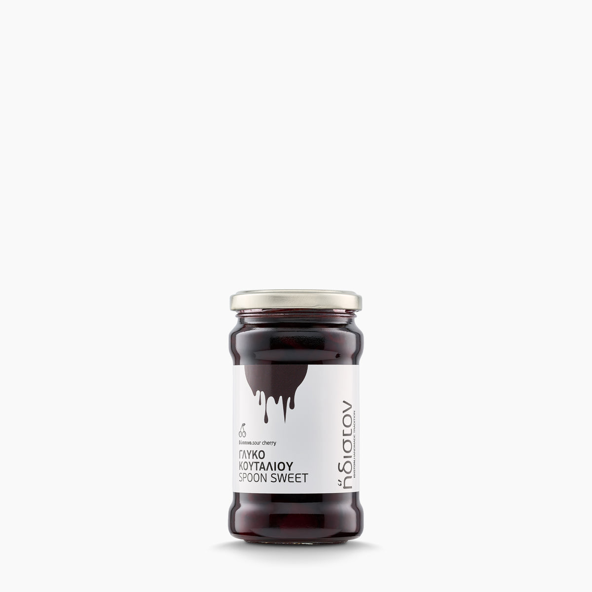 380g jar of Idiston Sour Cherry Spoon Sweet from Greece.