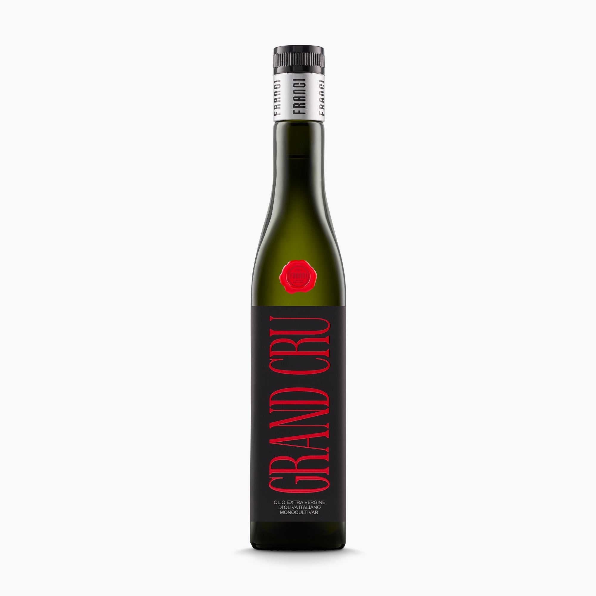 500 ml bottle of Franci Villa Magra Grand Cru extra virgin olive oil from Tuscany, Italy.