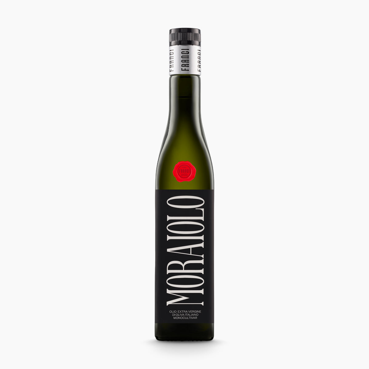 500 ml bottle of Franci Moraiolo extra virgin olive oil from Tuscany, Italy.