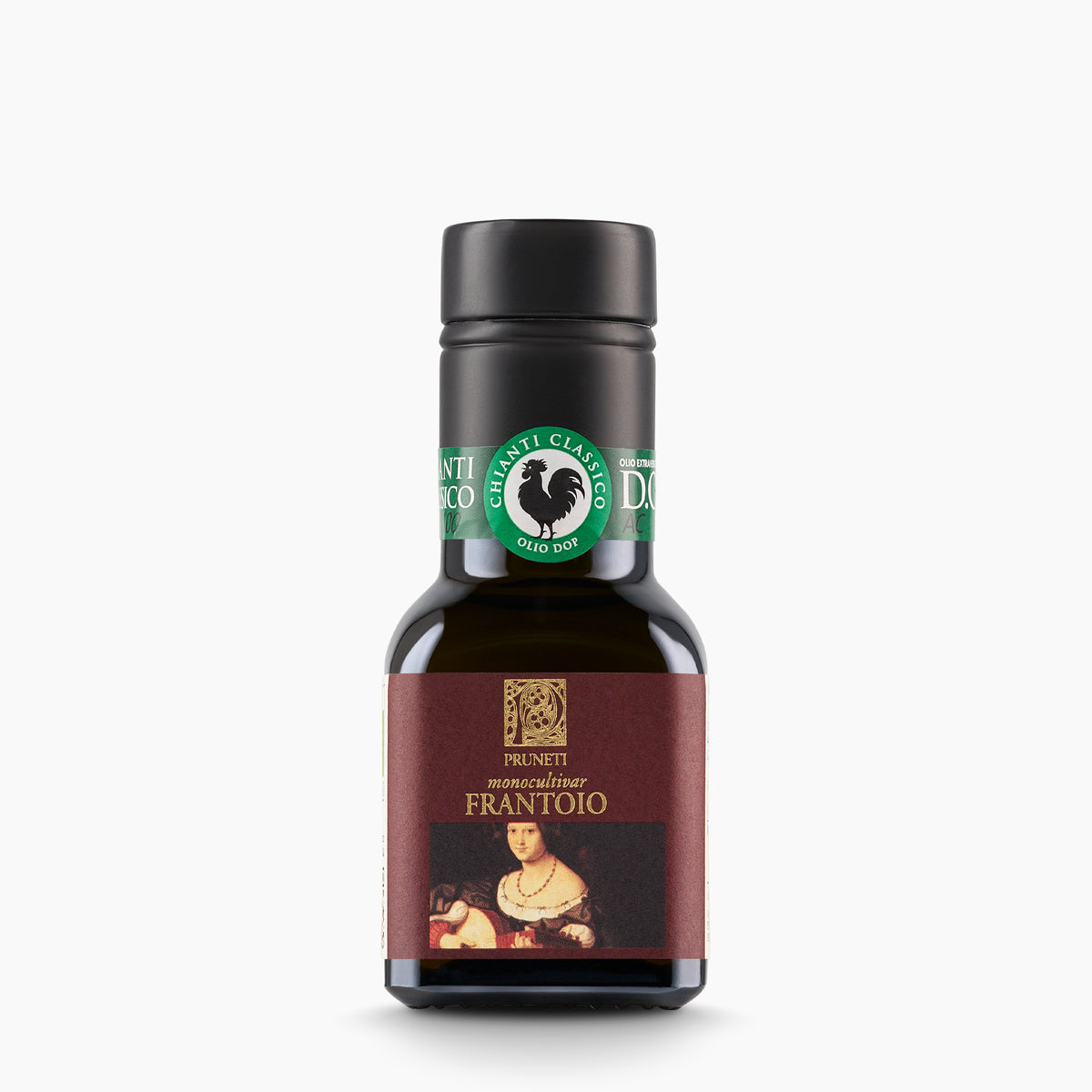 Pruneti Frantoio DOP Chianti Classico extra virgin olive oil in a 100 ml bottle.
