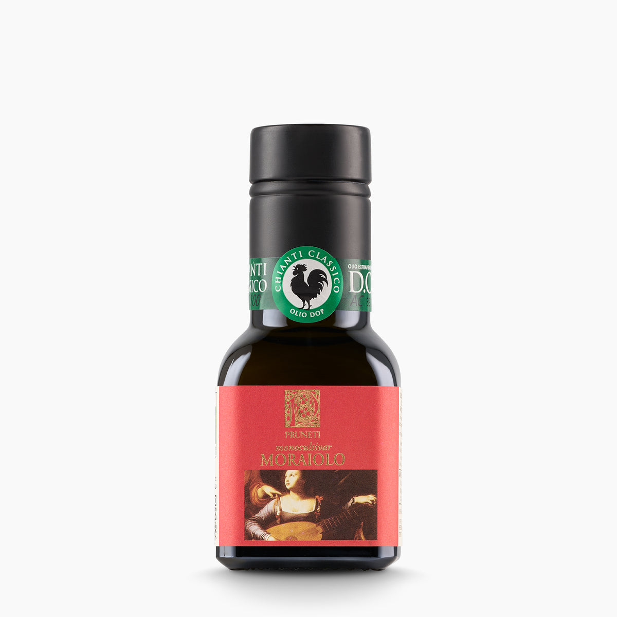 Pruneti Moraiolo DOP Chianti Classico extra virgin olive oil in a 100 ml bottle.