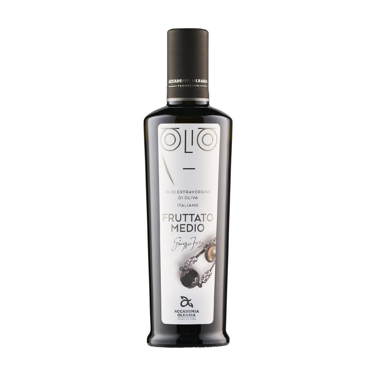 500 ml bottle of Accademia Olearia Fruttato extra virgin olive oil.