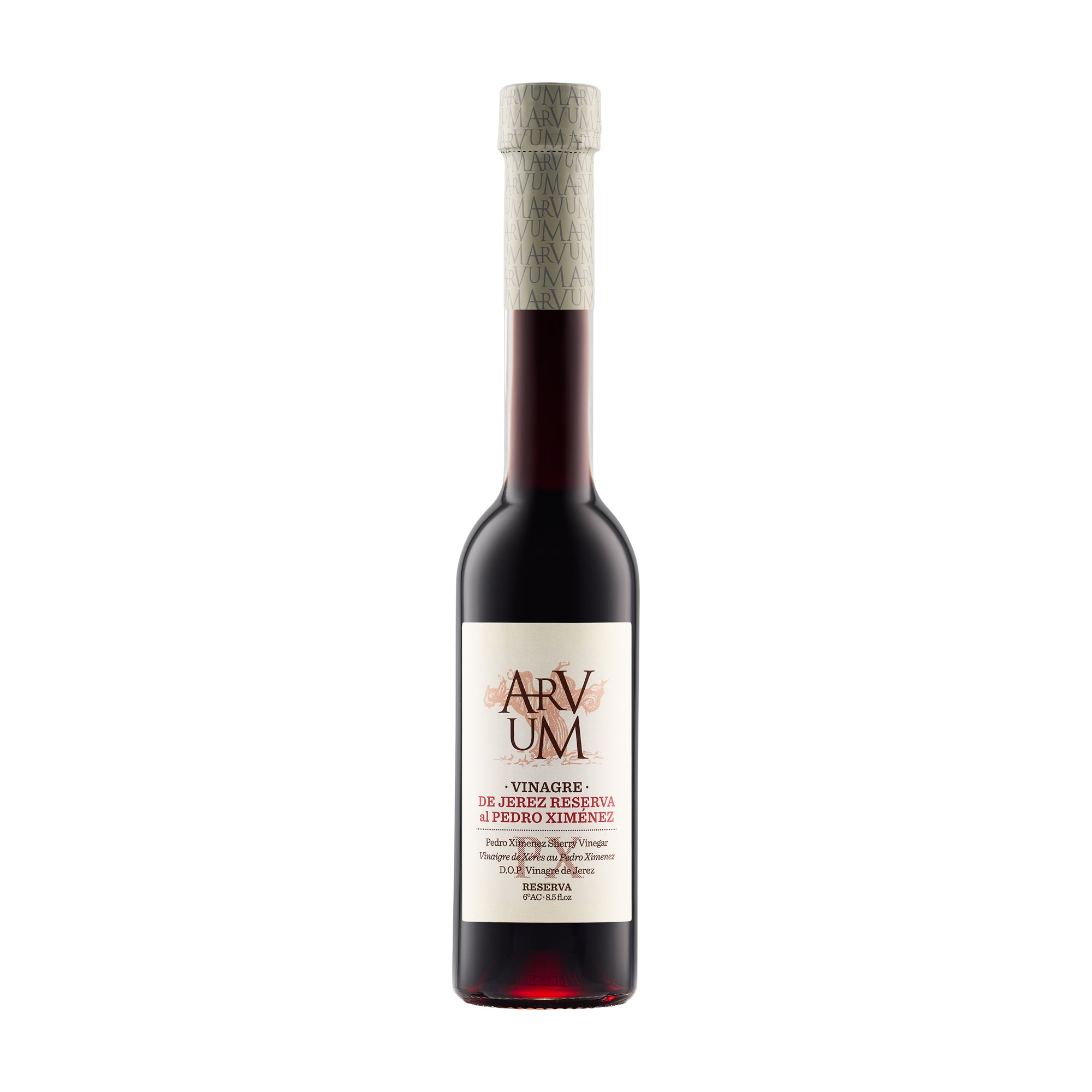 250 ml bottle of Arvum Vinagre Reserva al Pedro Ximenez from Andalusia, Spain.
