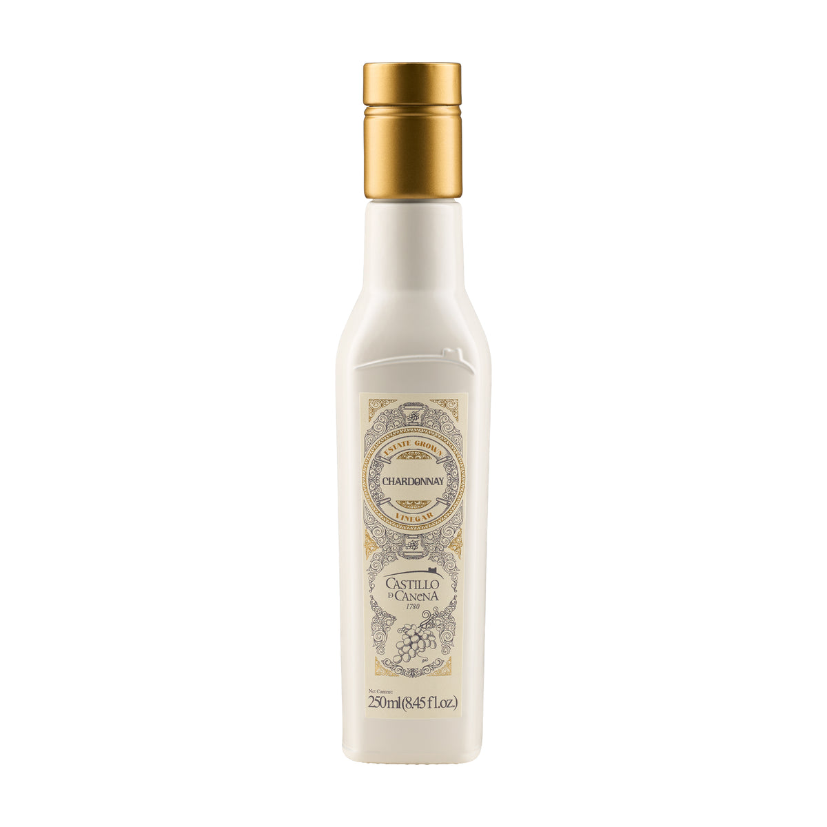 250 ml bottle of Castillo de Canena Chardonnay Vinegar from Andalusia, Spain.