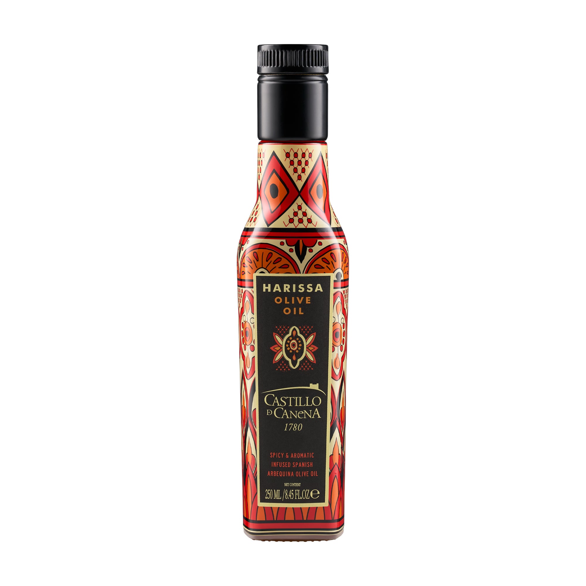 Castillo de Canena Harissa Arbequina 250 ml bottle from Andalusia, Spain. 