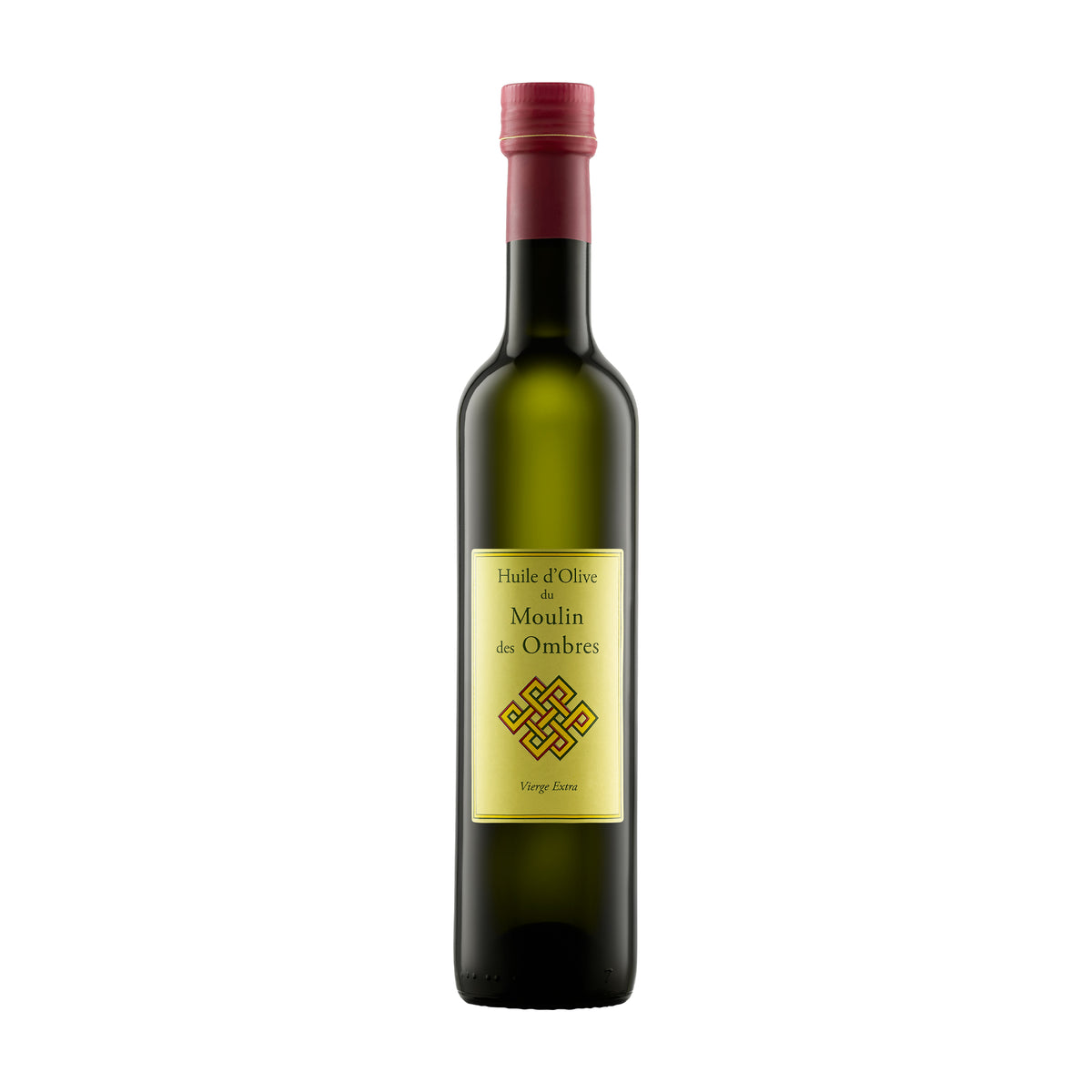 500 ml bottle of Chateau de Montfrin Organic Moulin des Ombres extra virgin olive oil.