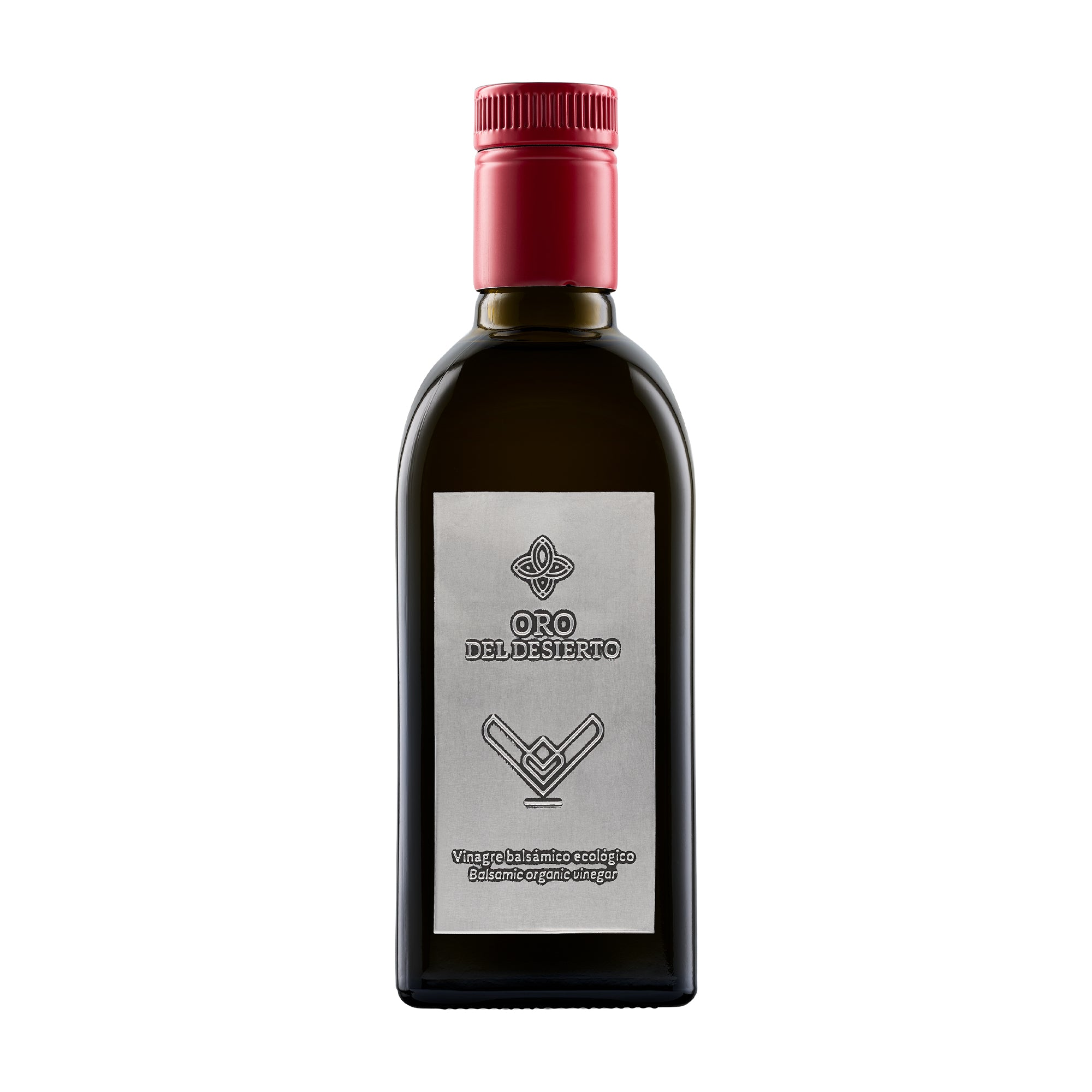 500 ml bottle of Oro del Desierto Organic Balsamic Vinegar from Andalusia, Spain.