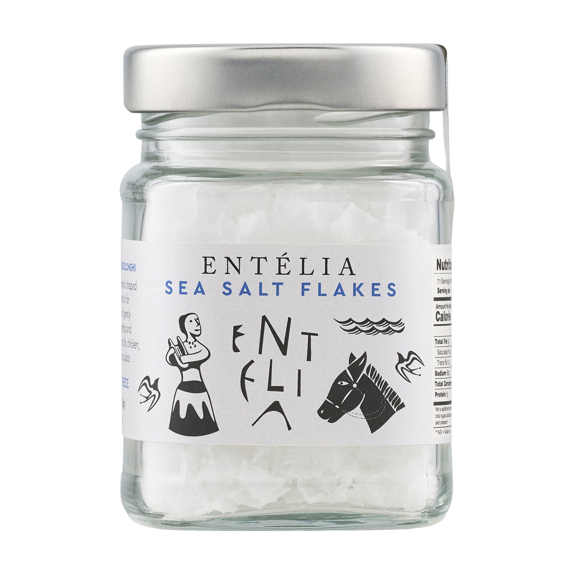 100g jar of Entelia Pyramid Sea Salt from Greece.