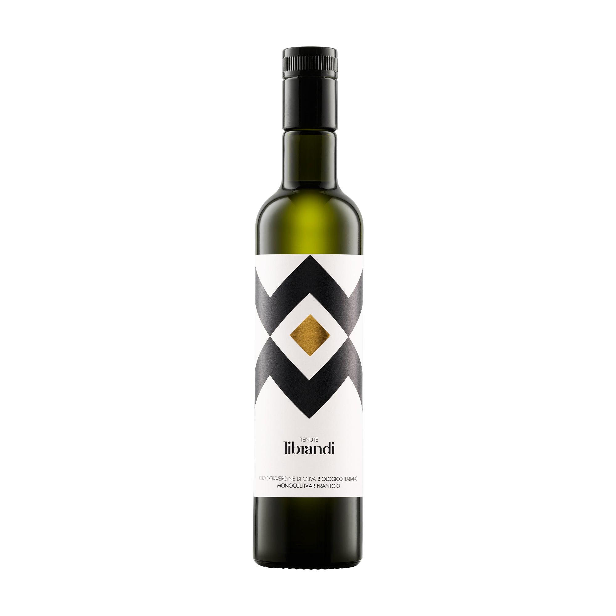 500 ml bottle of Librandi Organic Frantoio extra virgin olive oil.