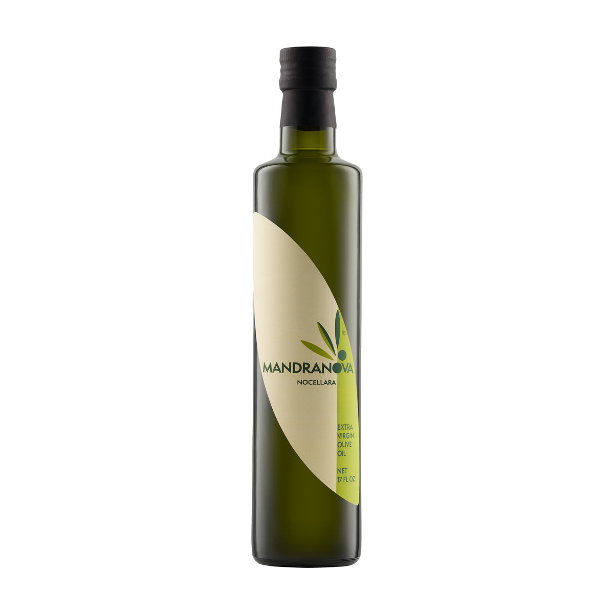 500 ml bottle of Mandranova Nocellara extra virgin olive oil from Sicily, Italy.