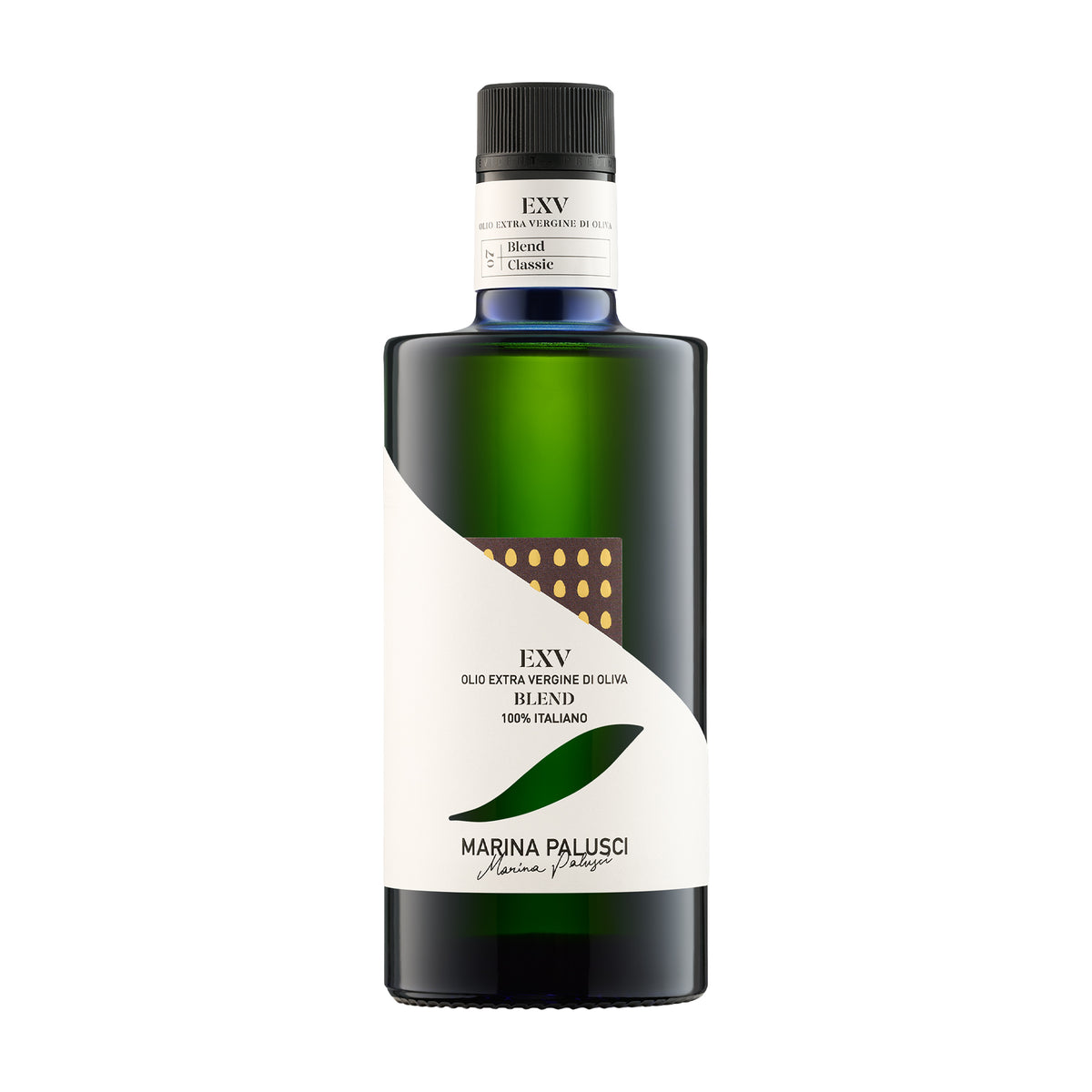 500 ml bottle of Marina Palusci L'Extravergine extra virgin olive oil from Abruzzo, Italy.