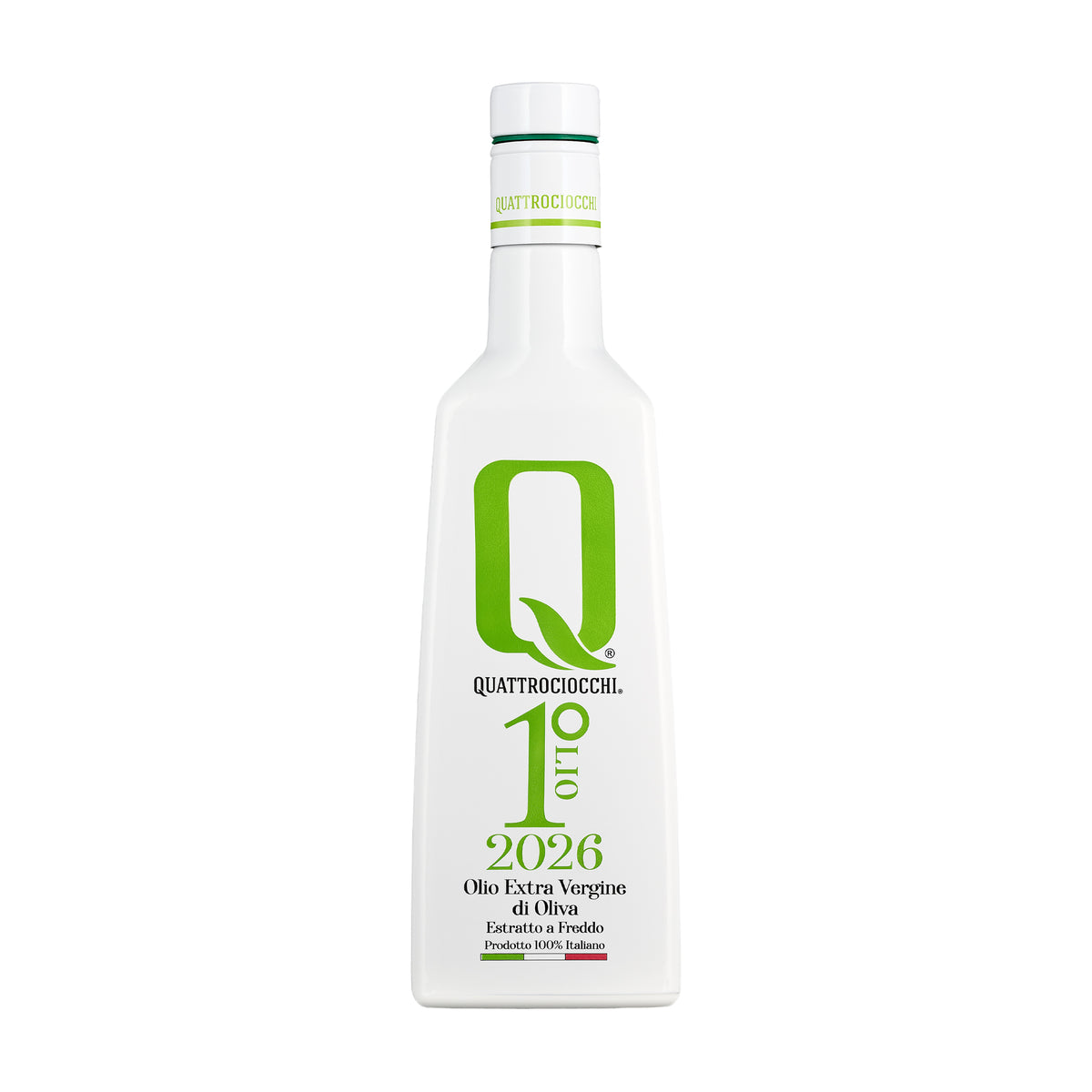 A 500ml bottle of Quattrociocchi 1 Olio Novello extra virgin olive oil.