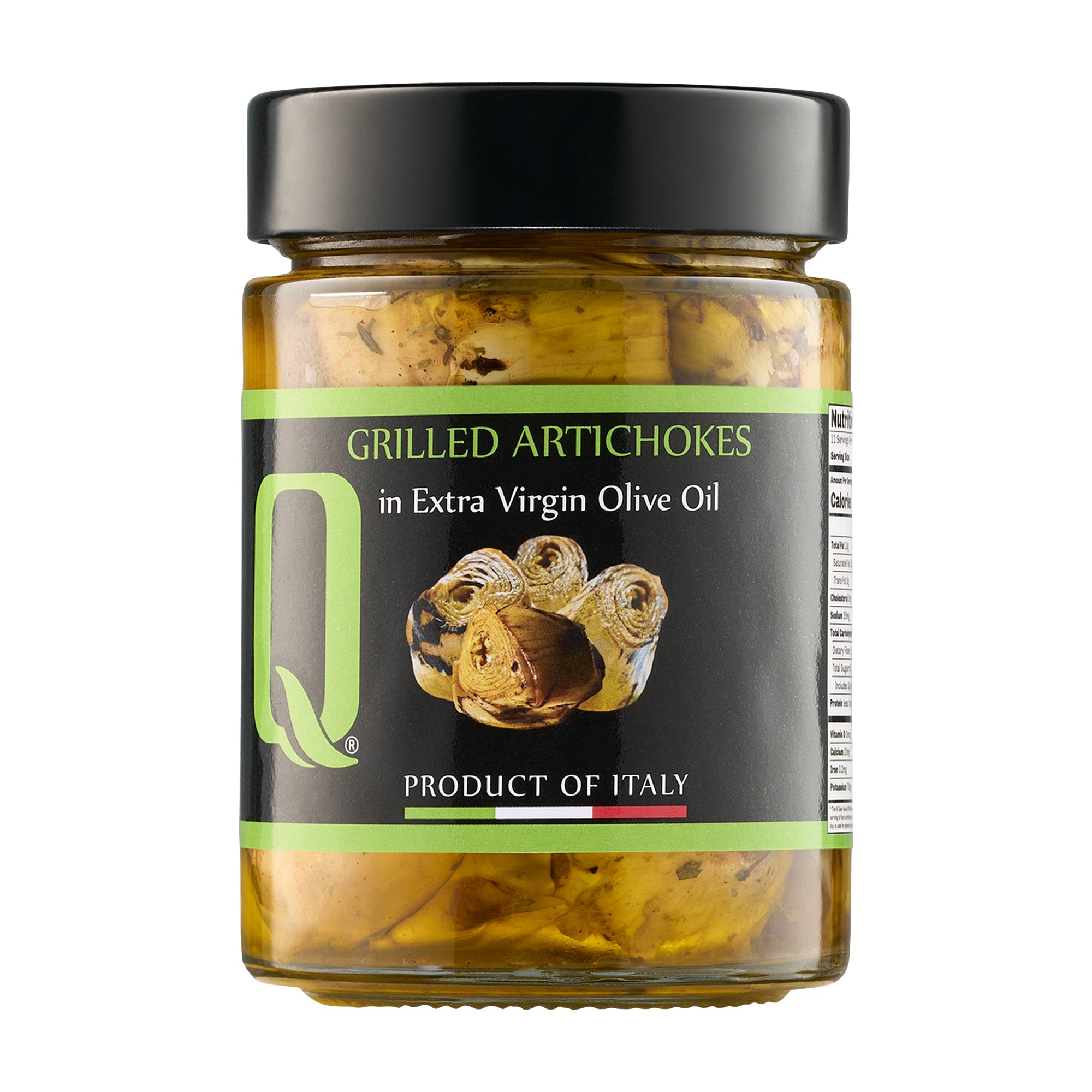 320g jar of Quattrociocchi Rustic Grilled Artichokes from Italy.