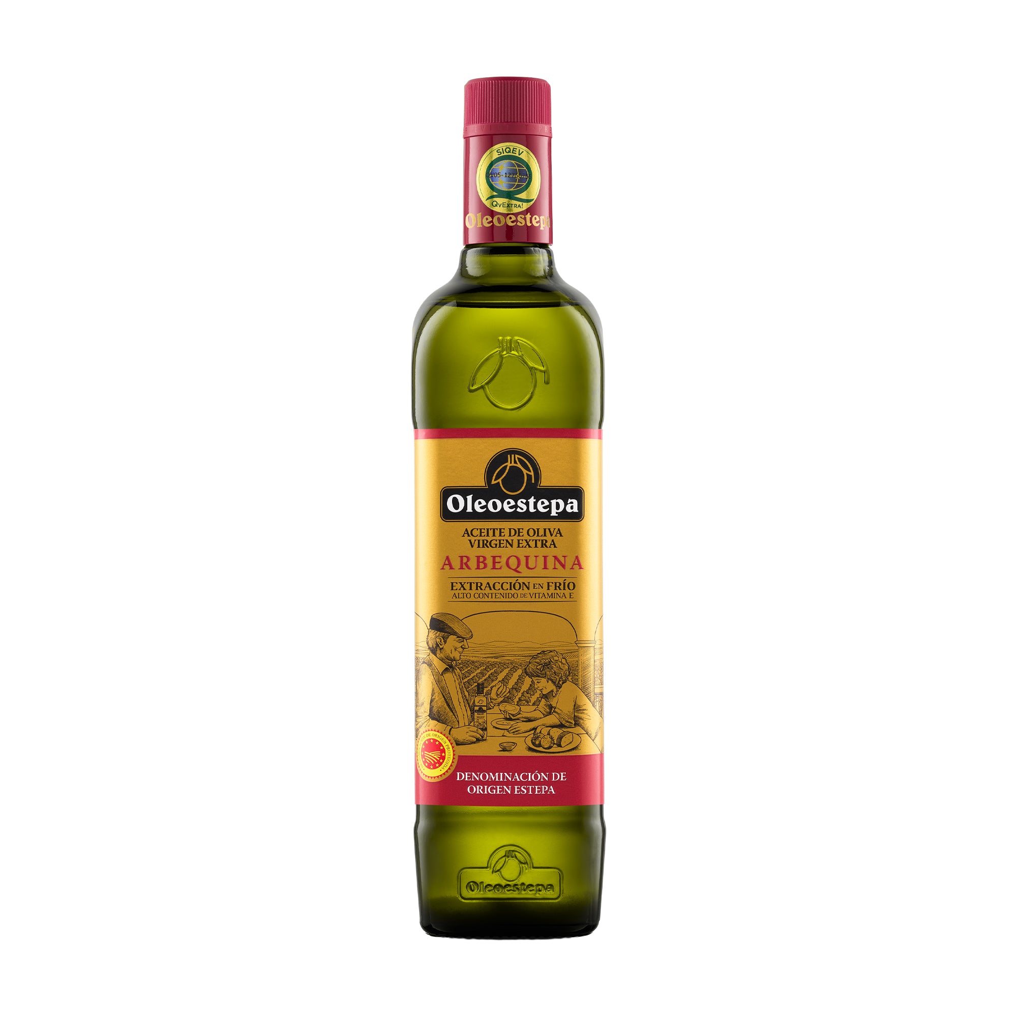 750 ml bottle of Oleoestepa Arbequina extra virgin olive oil from Andalusia, Spain.
