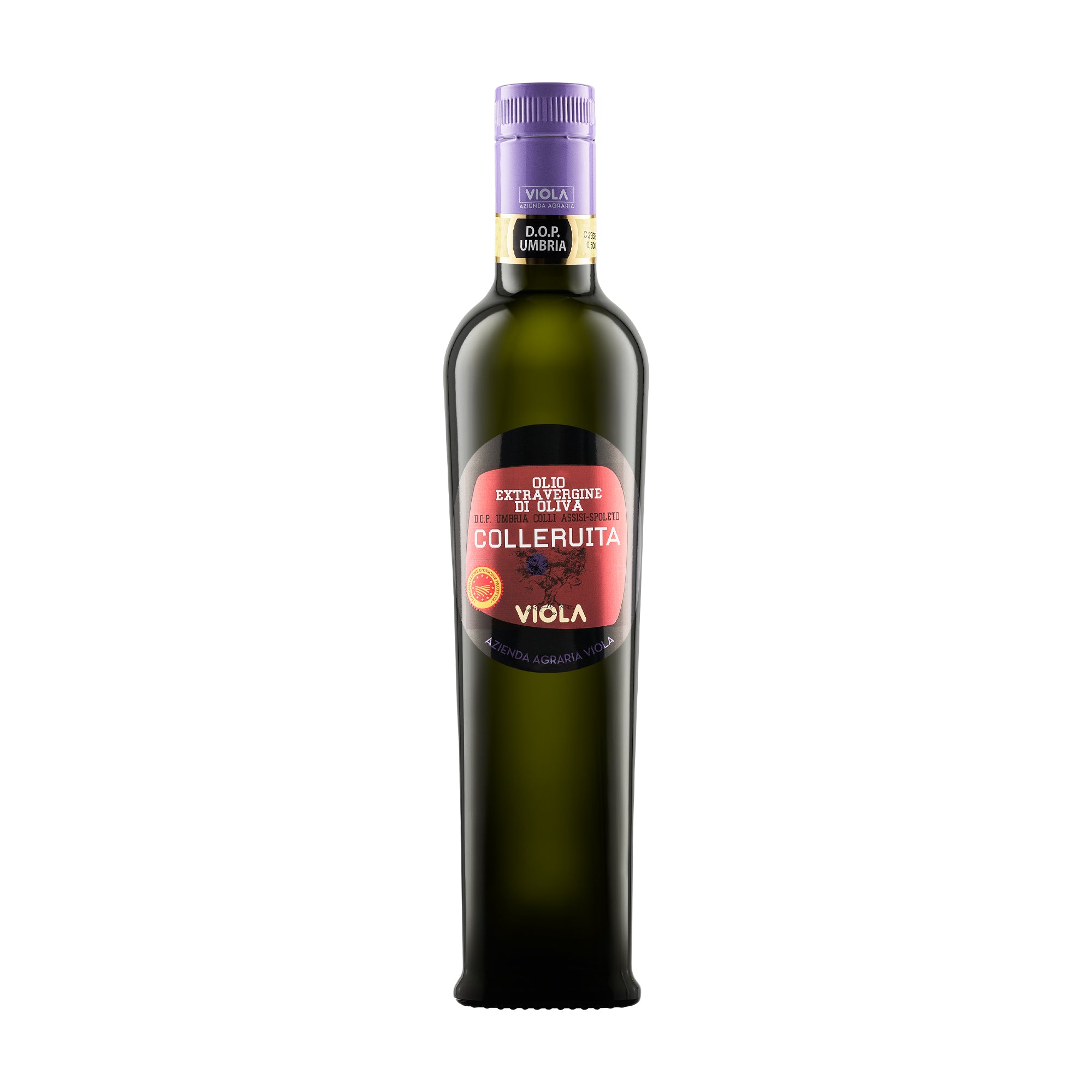 Viola Colleruita DOP Umbria Colli Assisi-Spoleto 500 ml extra virgin olive oil from Umbria, Italy.
