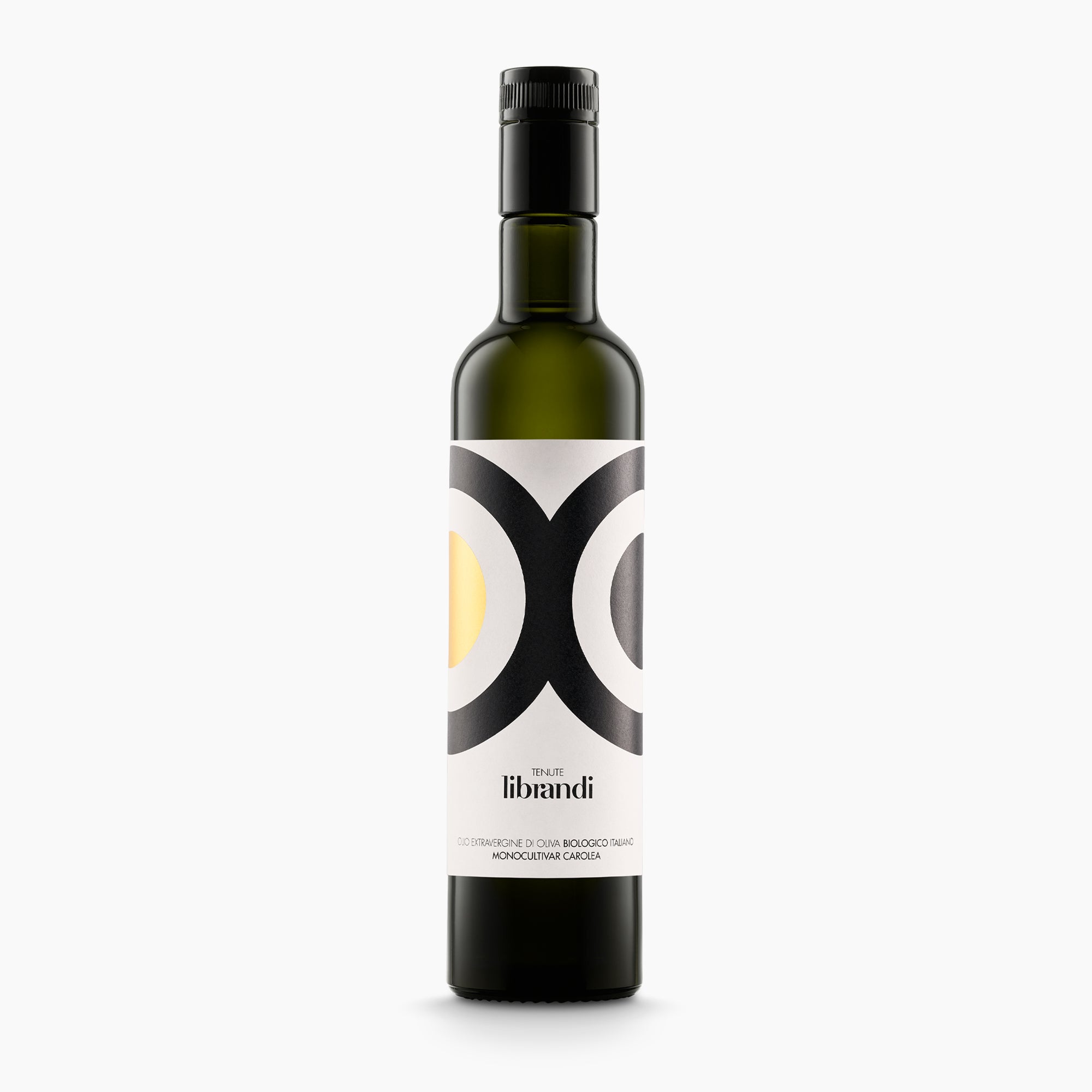 500 ml bottle of Librandi Organic Carolea extra virgin olive oil from Calabria, Italy.