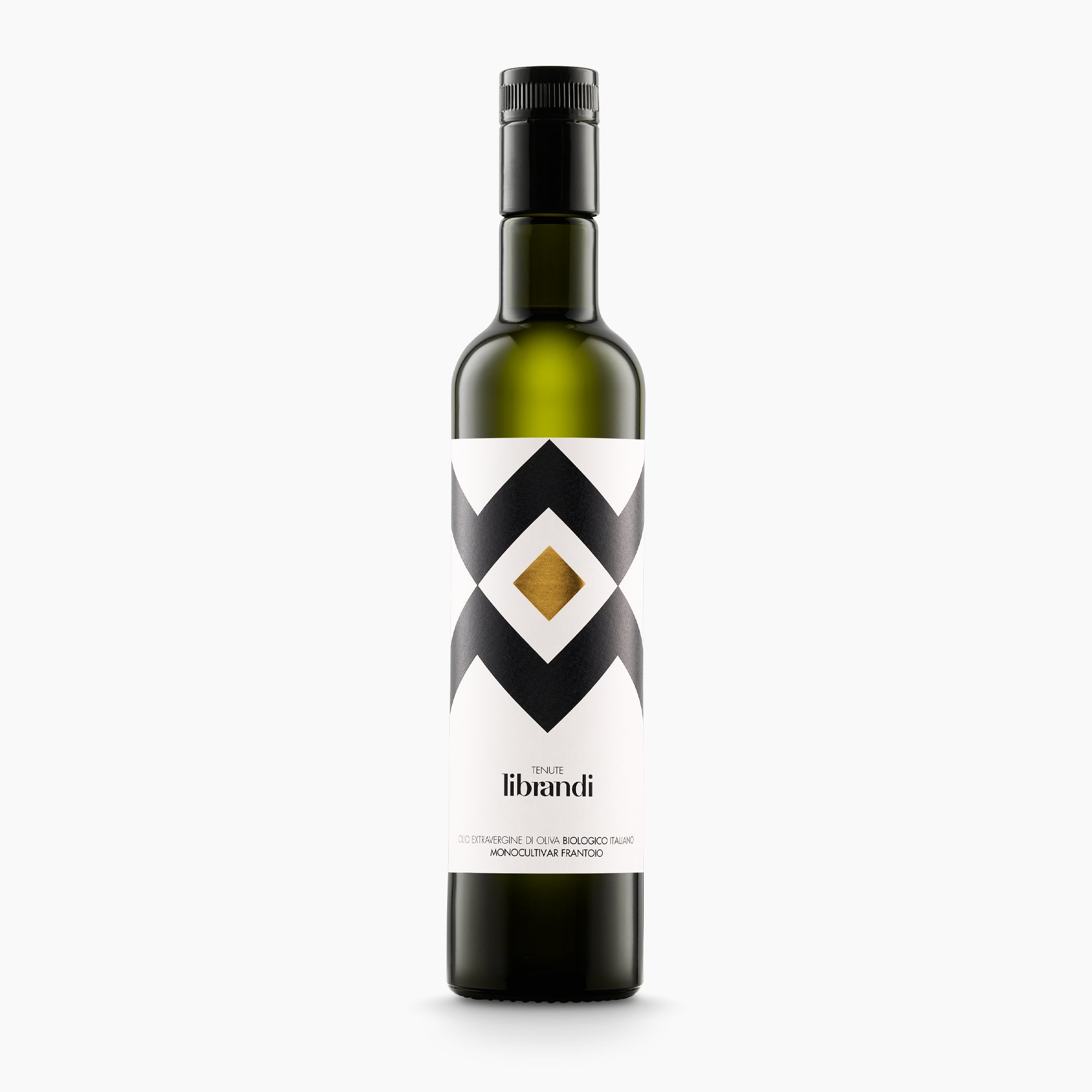 500 ml bottle of Librandi Organic Frantoio extra virgin olive oil.