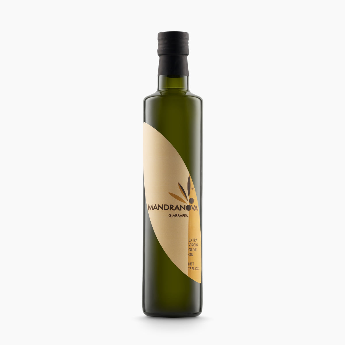 500 ml bottle of Mandranova Giarraffa extra virgin olive oil from Sicily, Italy.