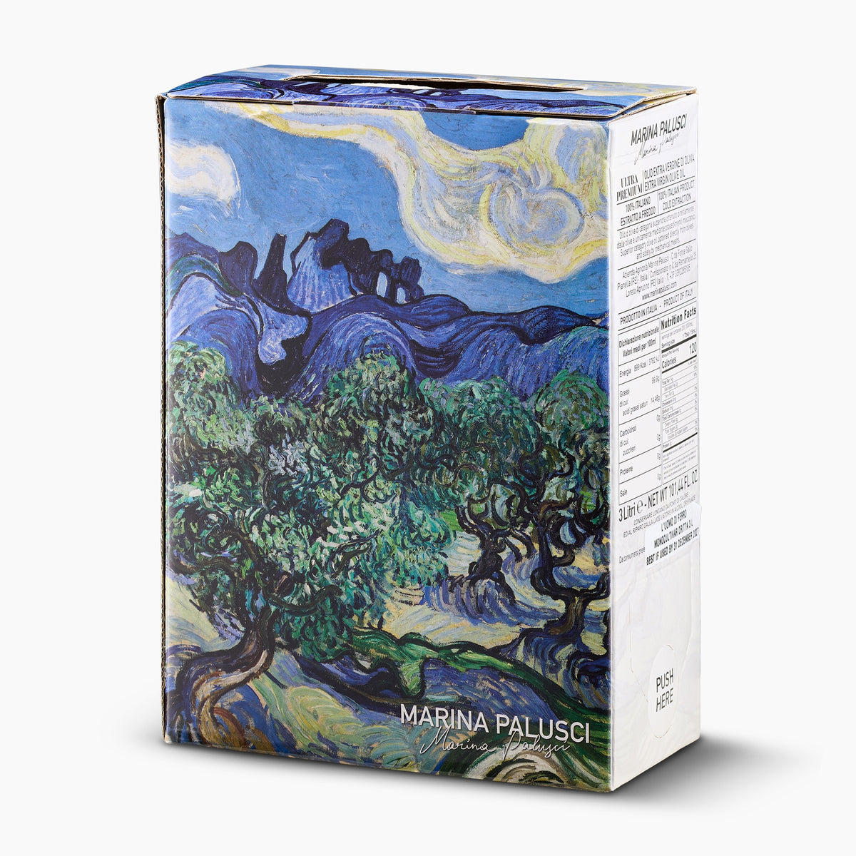 Marina Palusci L'Uomo di Ferro extra virgin olive oil in a 3L Bag-In-Box.