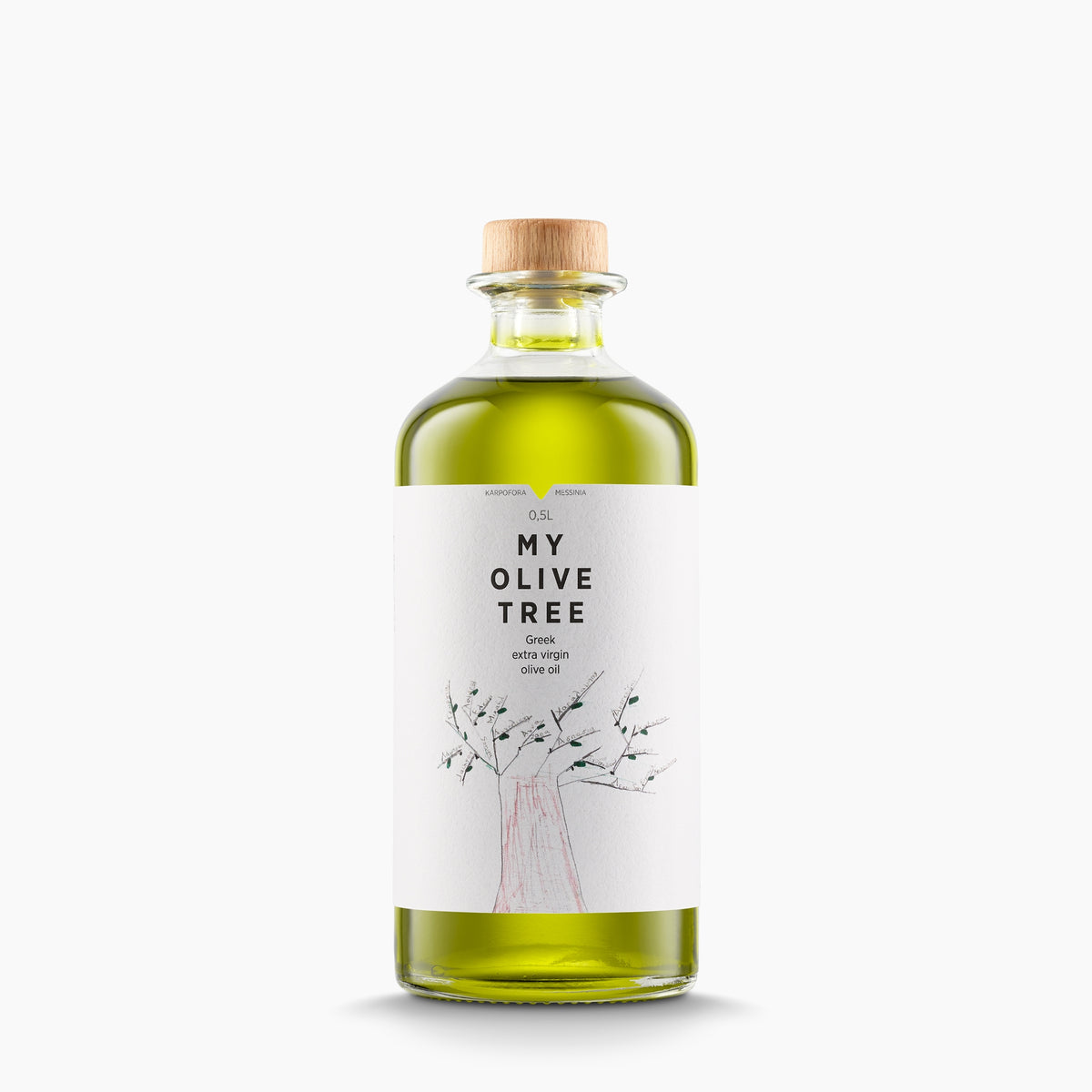 My Olive Tree 500 ml bottle, extra virgin olive oil from Peloponnese, Greece.