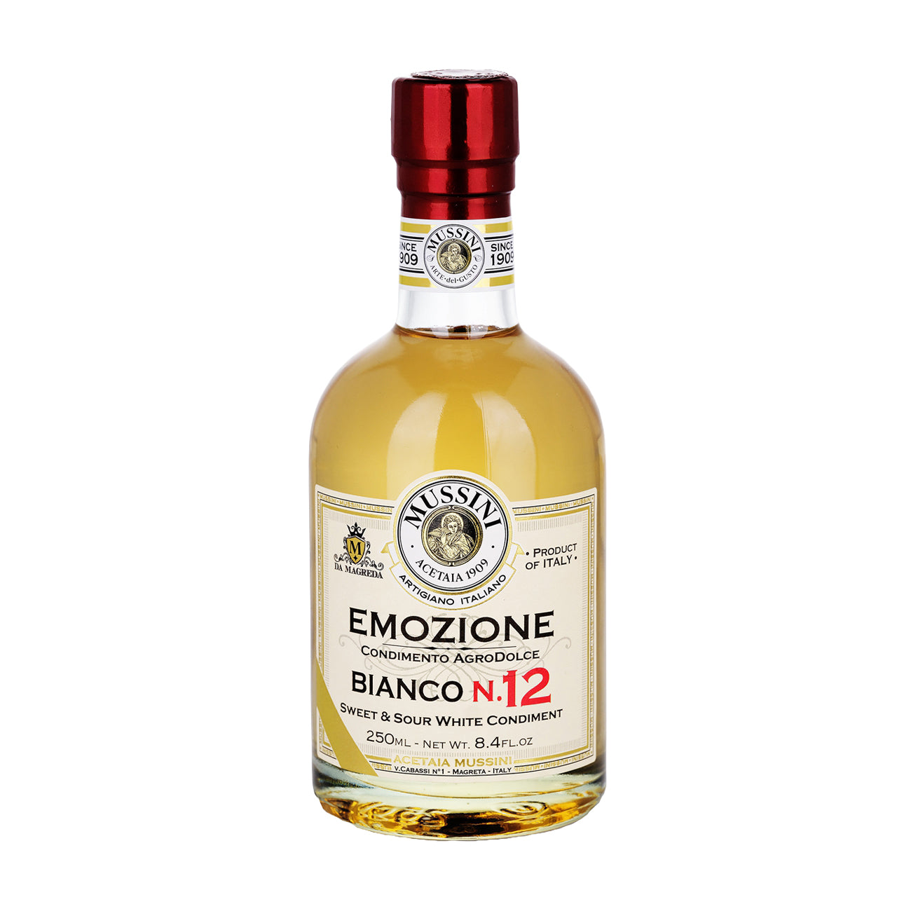 250 ml bottle of Mussini Emozione No12 Sweet & Sour White Condiment.
