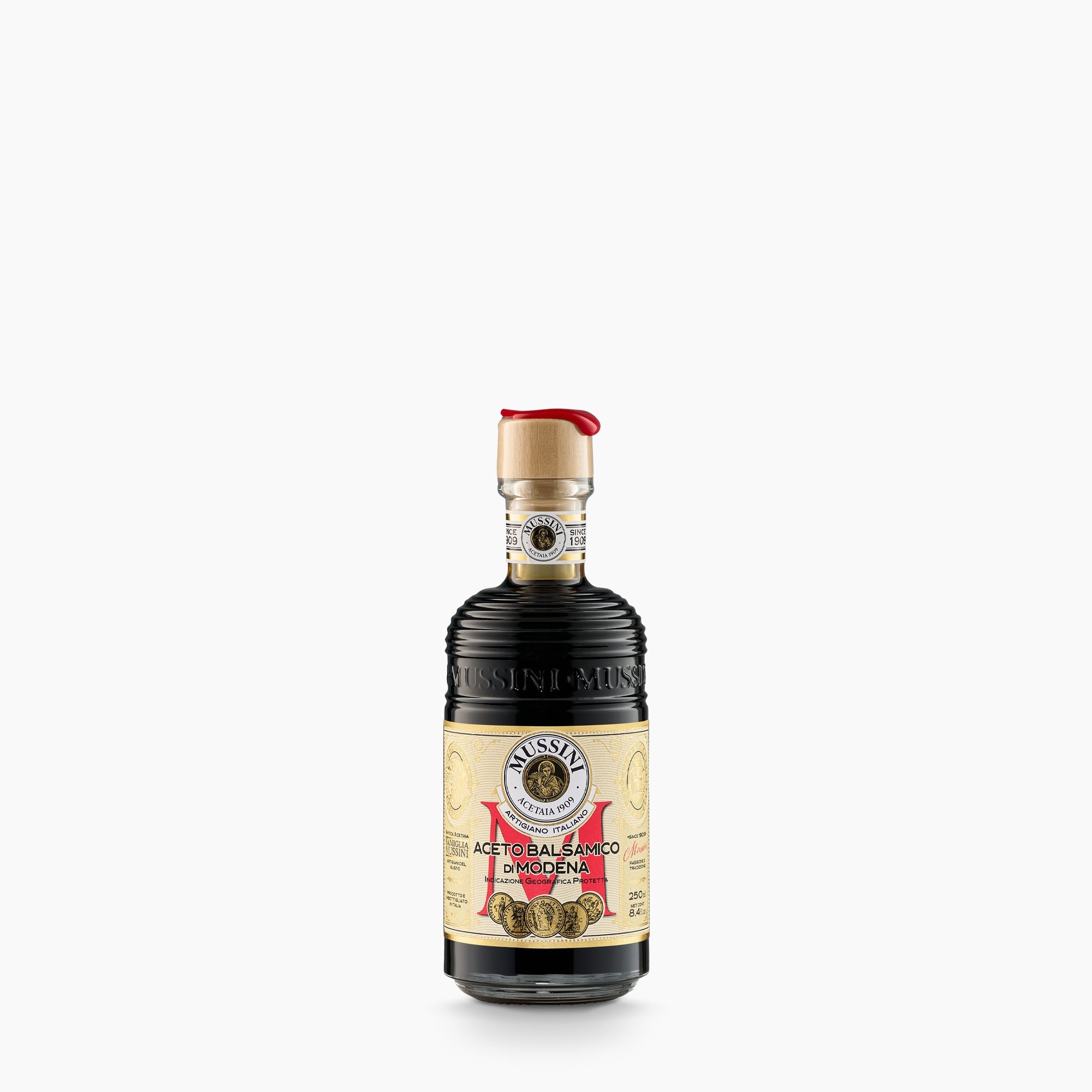 250 ml bottle of Mussini Belle Epoque 5 Medal Balsamic Vinegar of Modena IGP.