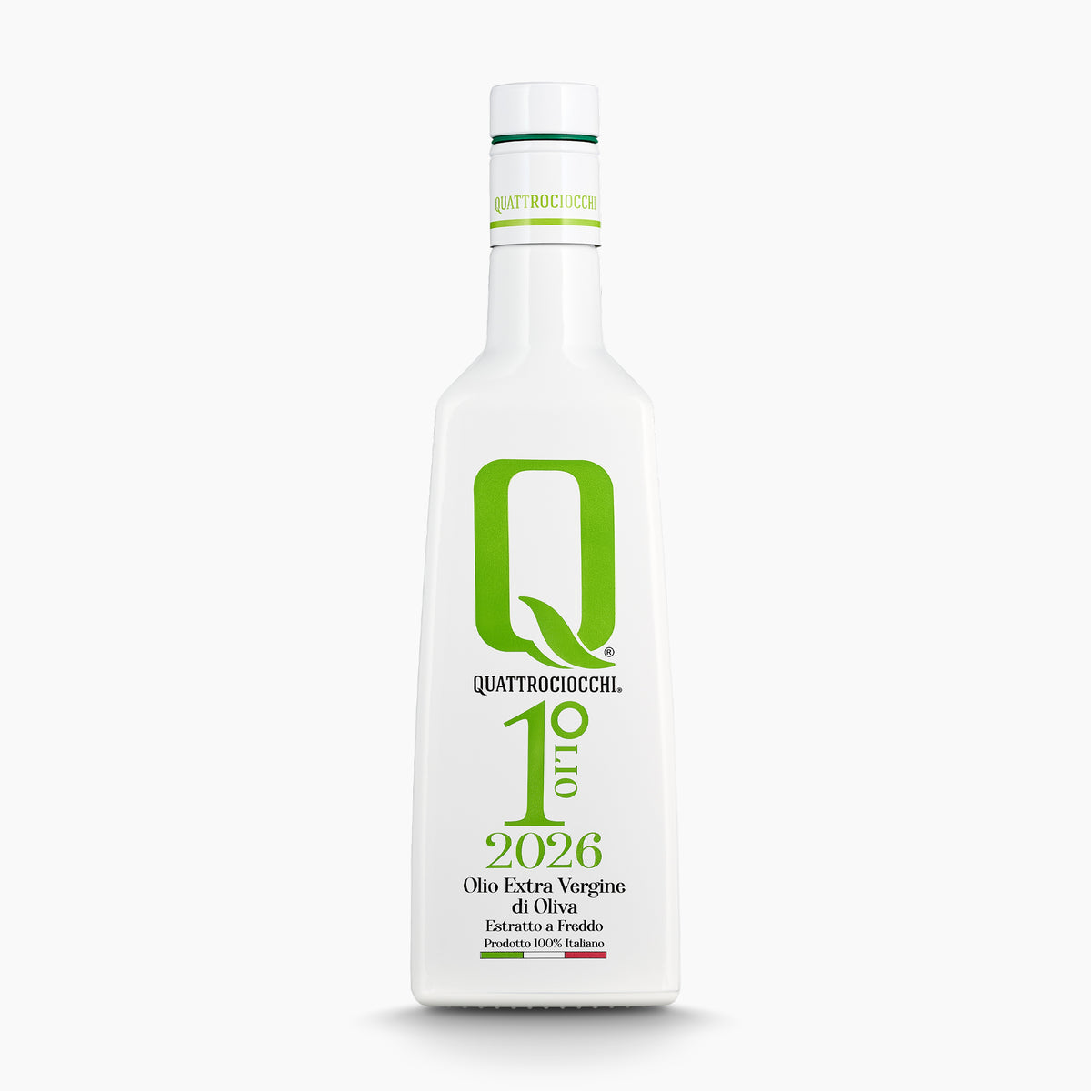 A 500ml bottle of Quattrociocchi 1 Olio Novello extra virgin olive oil.