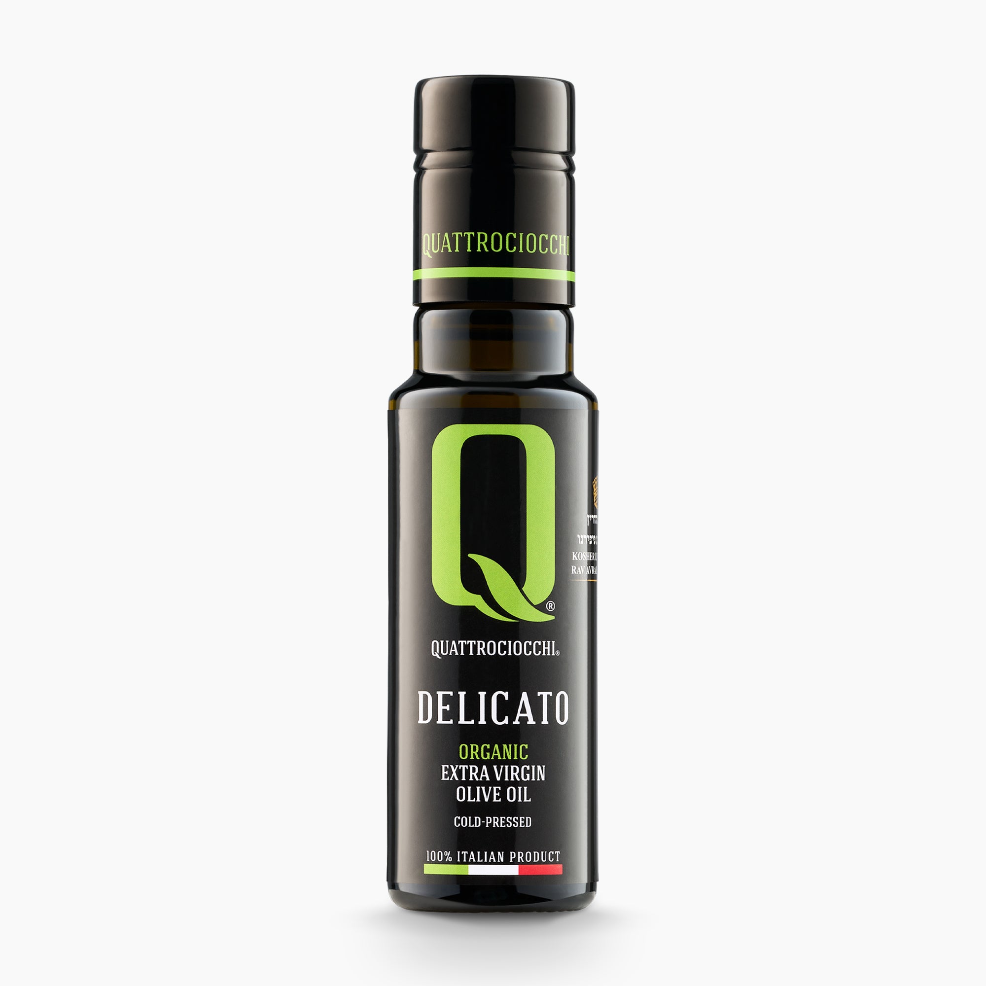 100 ml sample bottle of Quattrociocchi Delicato Organic extra virgin olive oil.