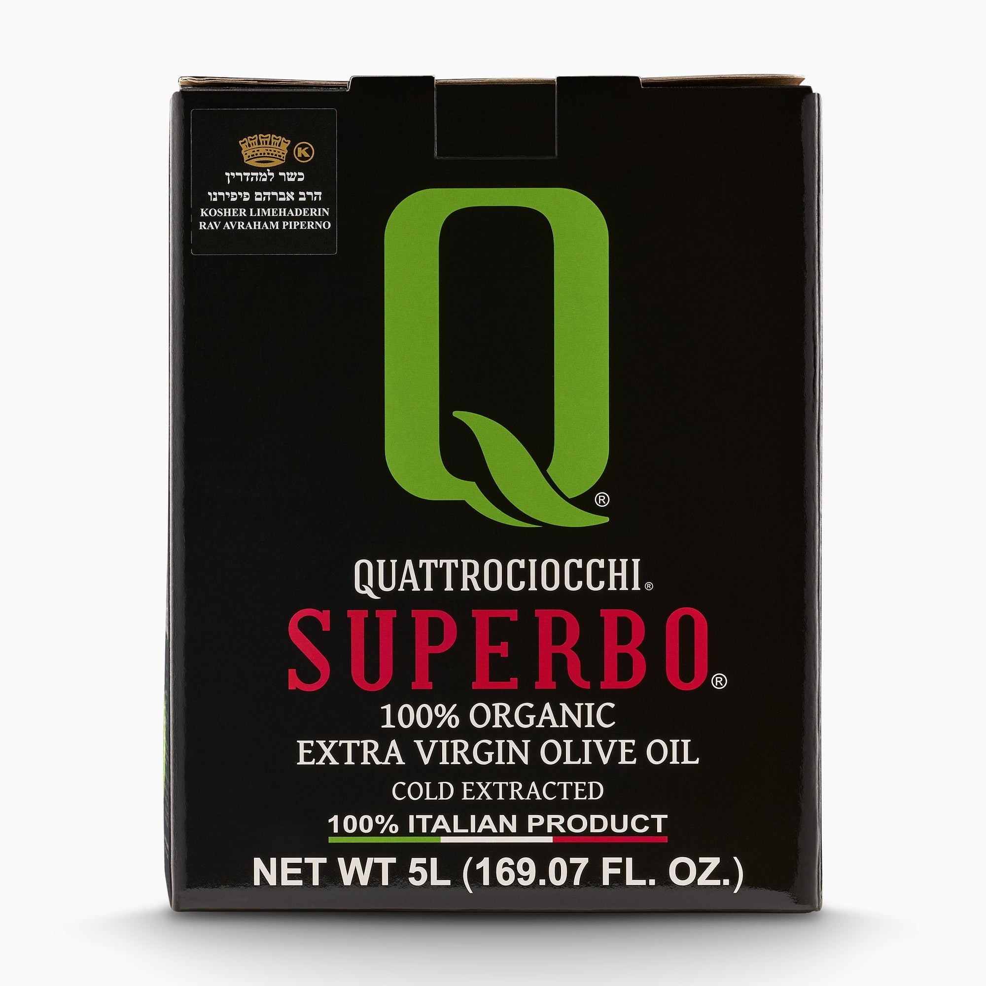 Quattrociocchi Superbo Organic 5L bag-in-box extra virgin olive oil from Lazio, Italy.