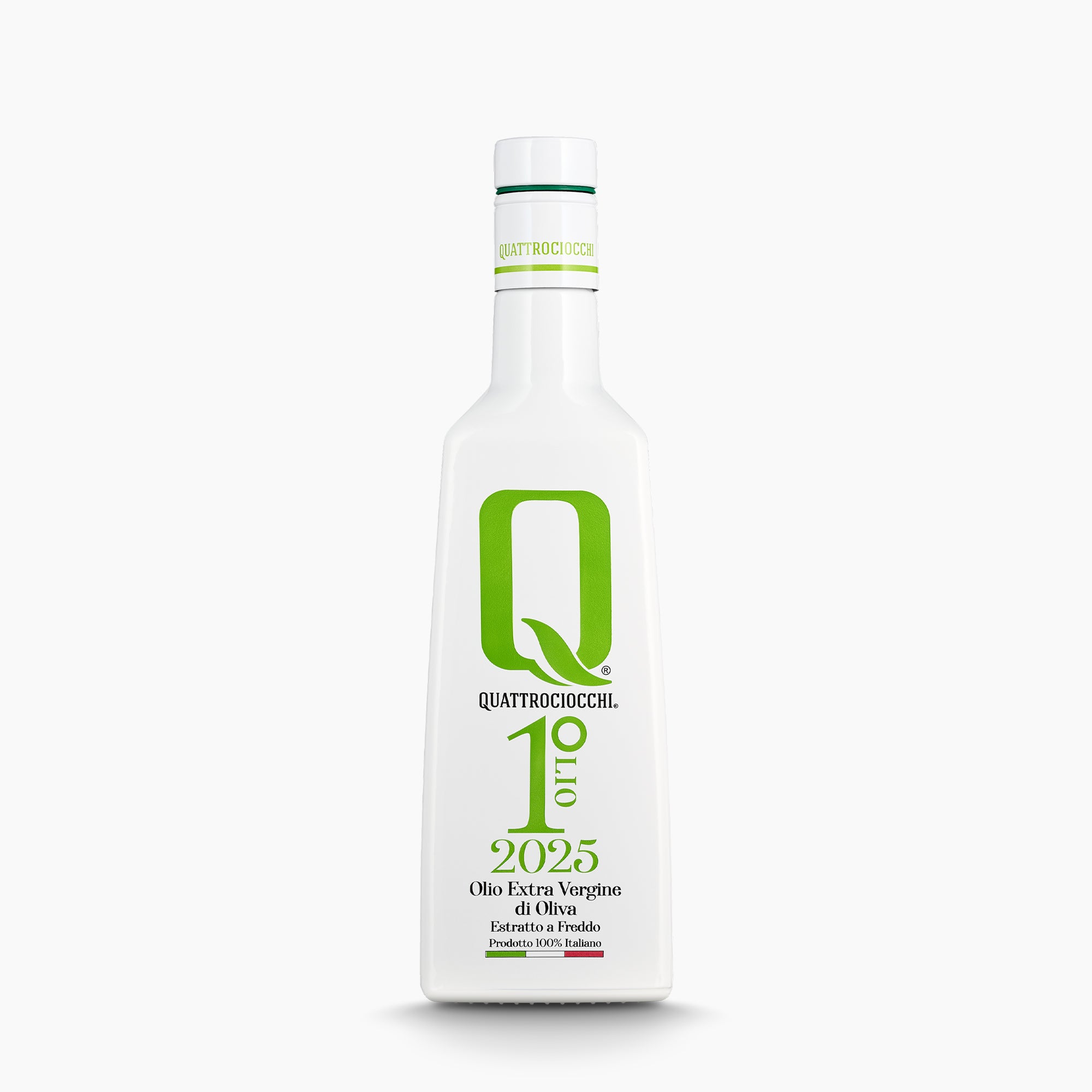 A 500ml bottle of Quattrociocchi 1 Olio Novello extra virgin olive oil.