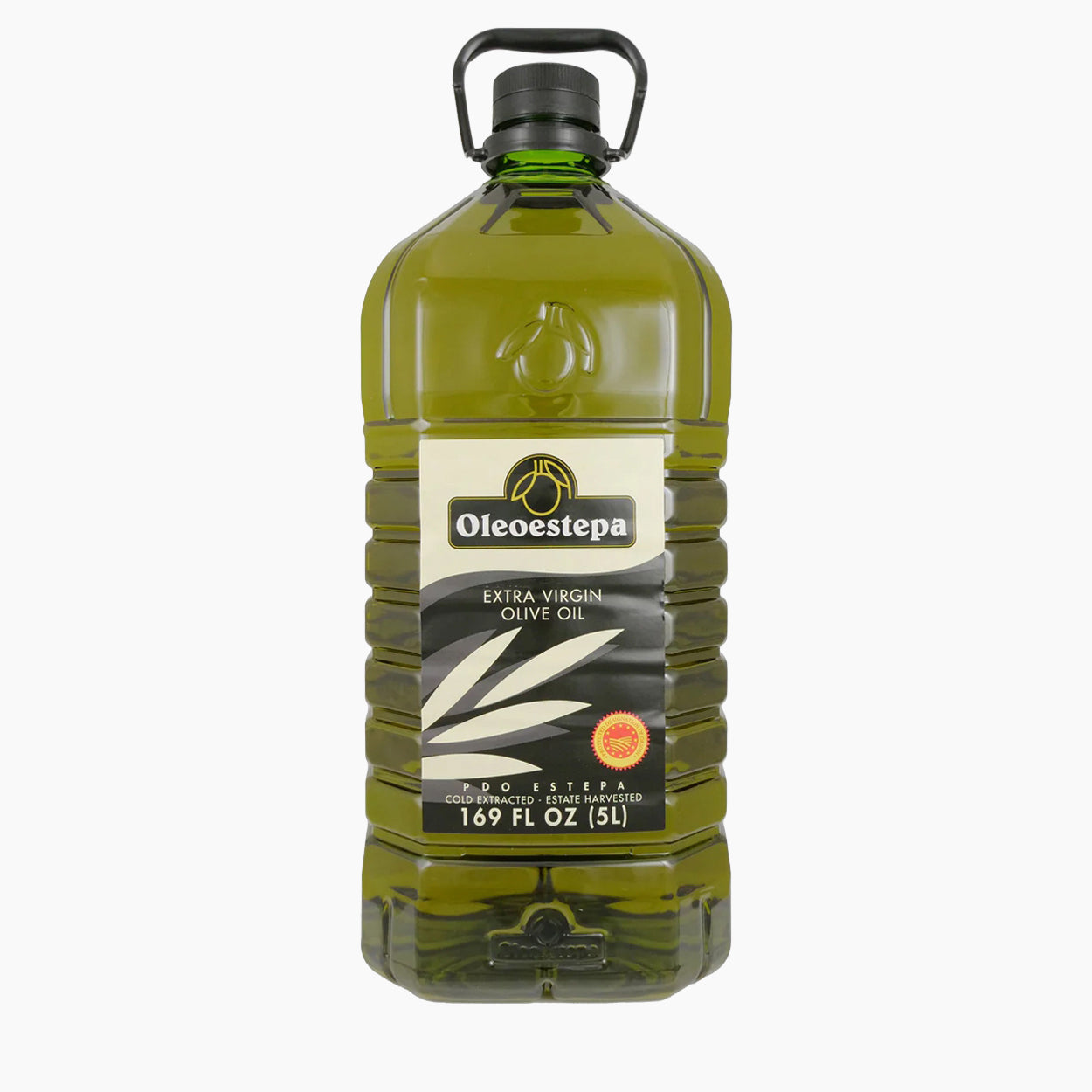 A 5L PET of Oleoestepa PDO Estepa extra virgin olive oil.