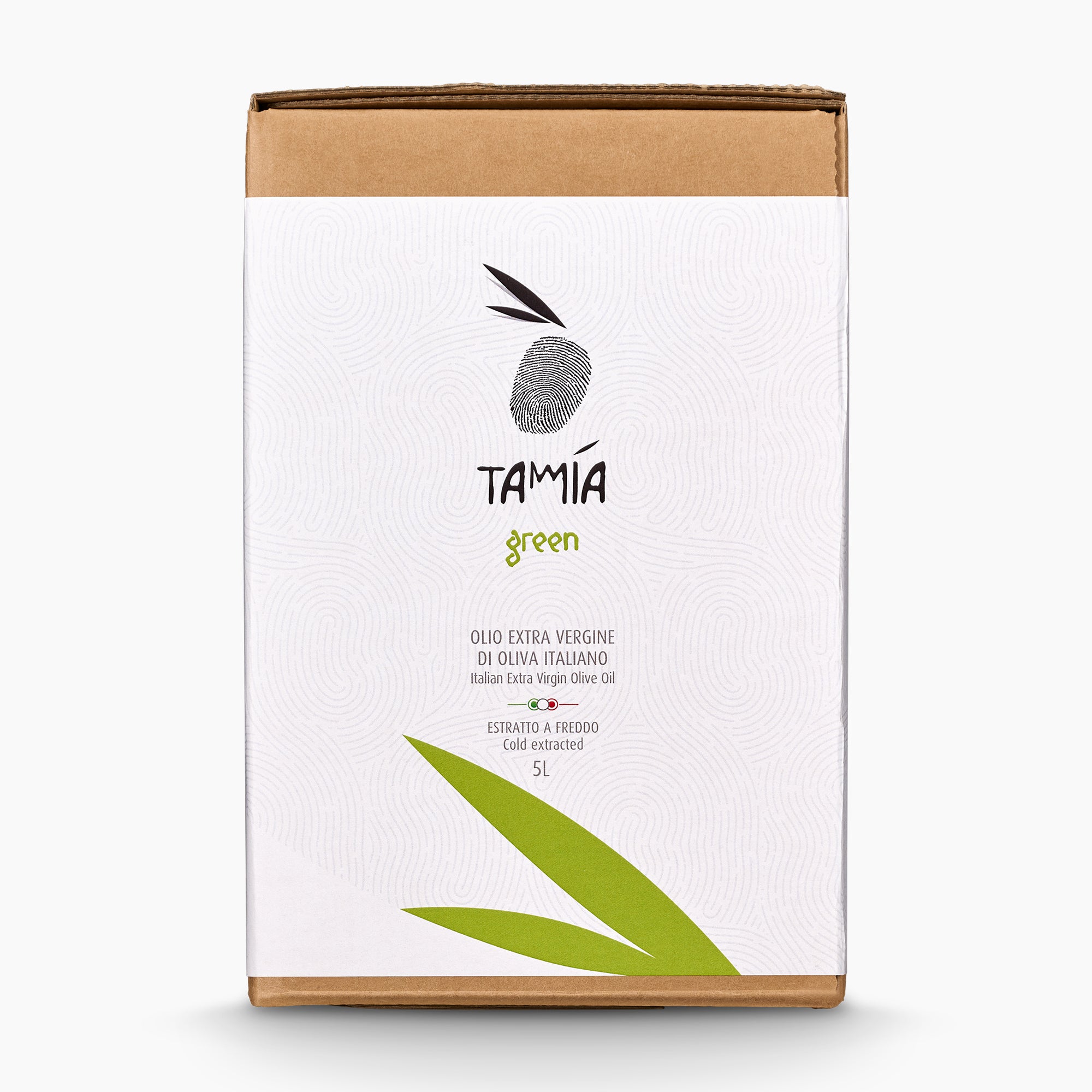 5L Bag-in-Box of Tamia Green extra virgin olive oil from Lazio, Italy.