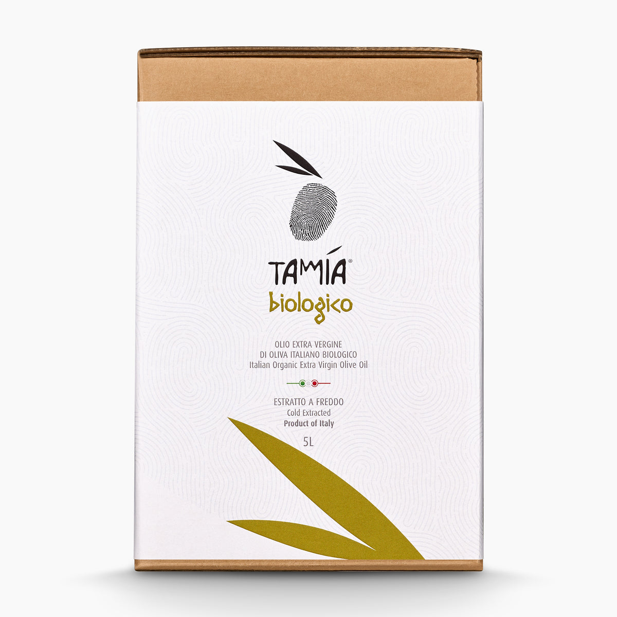 5L Bag-in-Box of Tamia Organic extra virgin olive oil from Lazio, Italy.