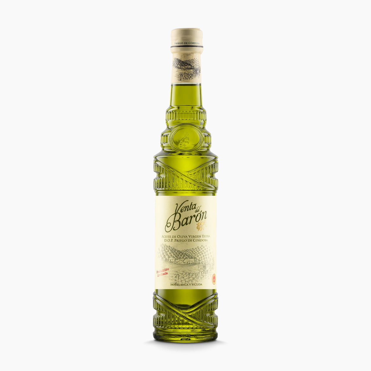 500ml Venta del Barón extra virgin olive oil bottle from Andalusia, Spain.