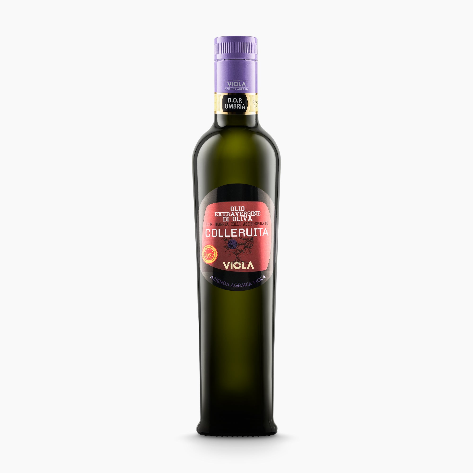 Viola Colleruita DOP Umbria Colli Assisi-Spoleto 500 ml extra virgin olive oil from Umbria, Italy.