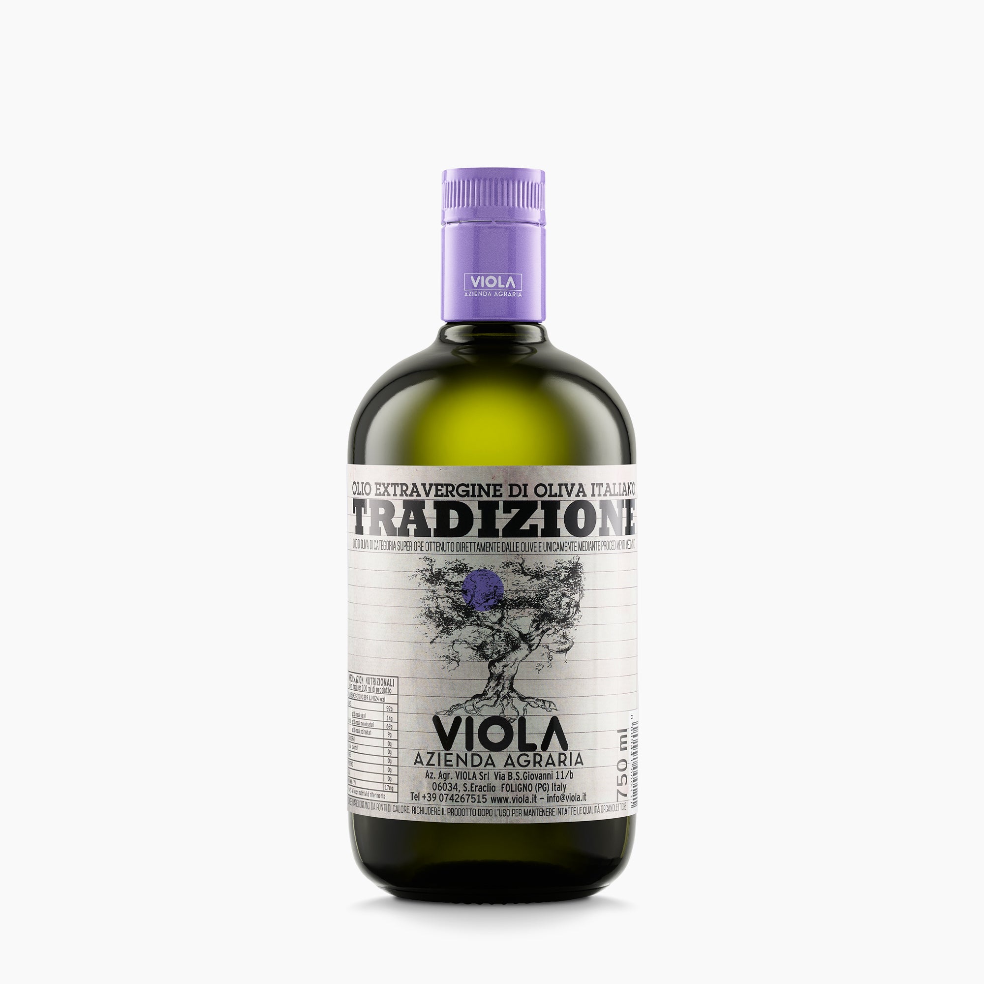 Viola Tradizione 750 ml extra virgin olive oil from Umbria, Italy.